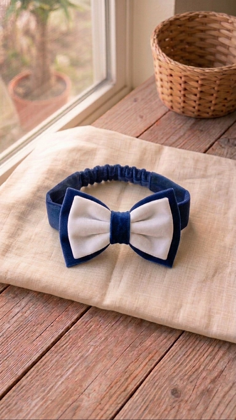 Royal Blue Velvet Bow Headband