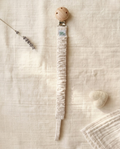 Beige Stripes Pacifier Clip