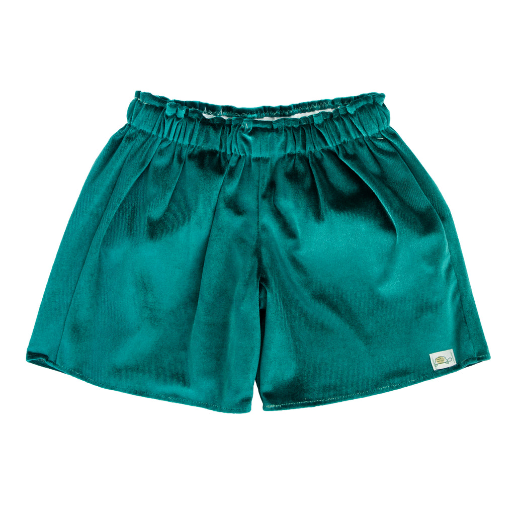 Emerald Velvet Shorts