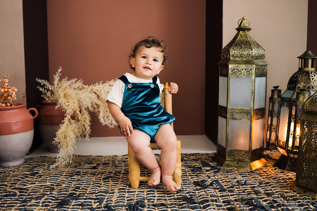 Emerald Velvet Romper