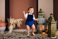 Royal Blue Velvet Romper