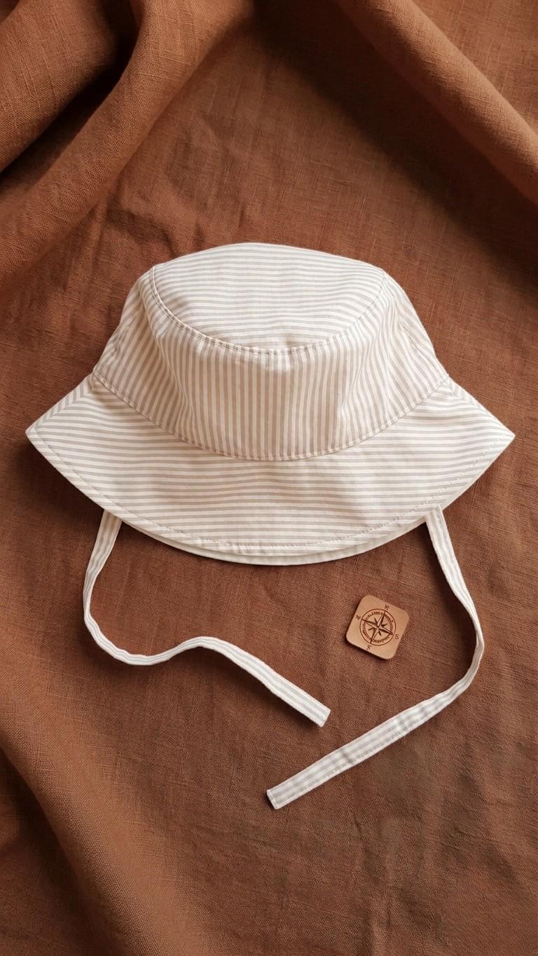 Beige Stripes Bucket Hat – La Tortuga Marisa