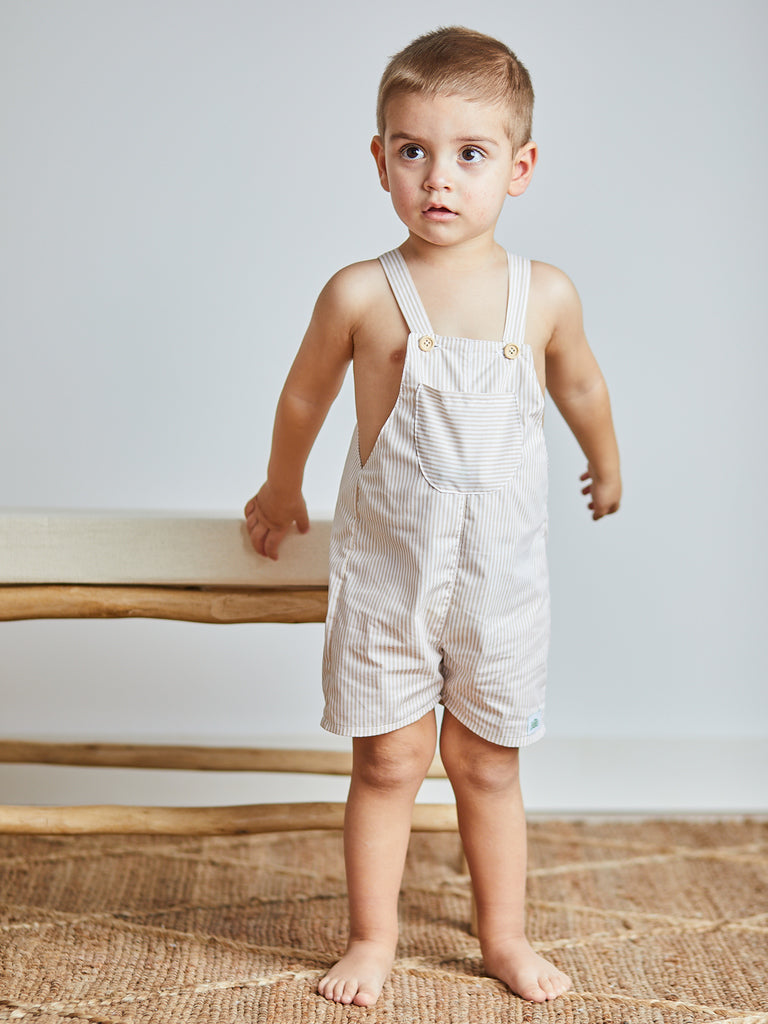 Beige Stripes Romper